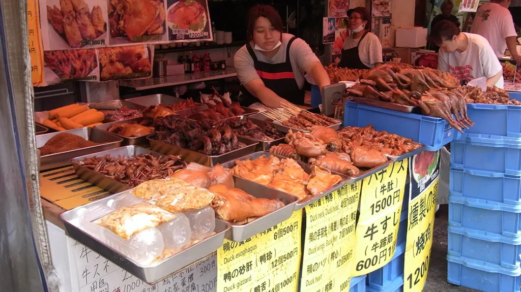 アメ横に出店している肉店